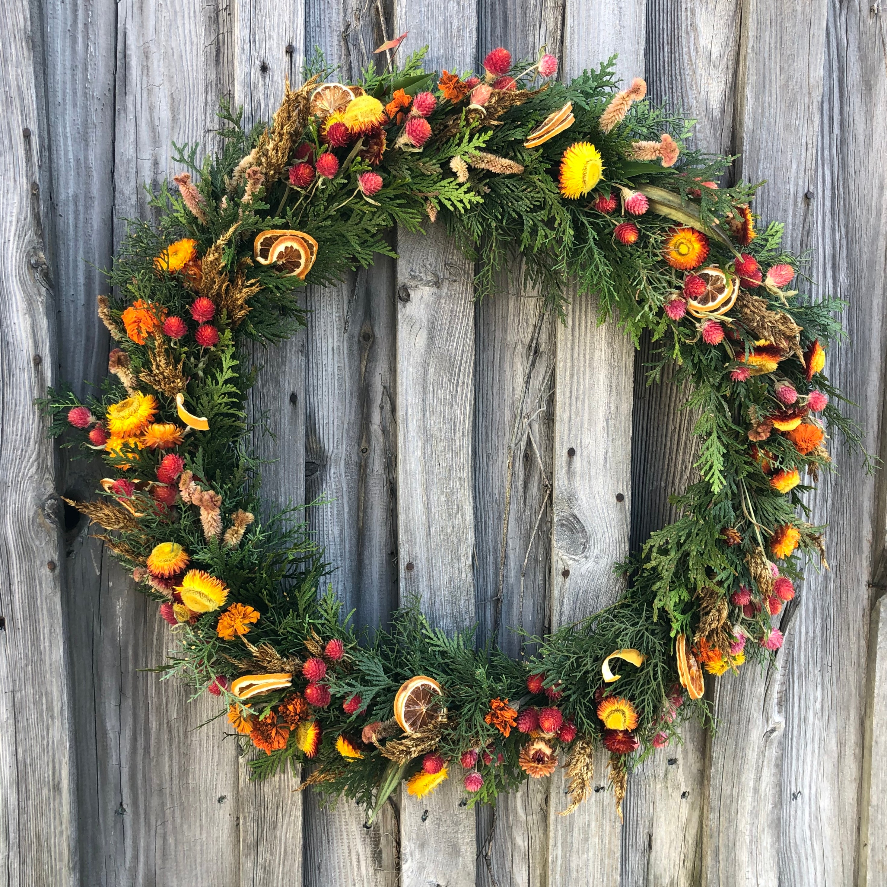 森のリース　甘過ぎないHoliday wreath ──　sold out　── Citrus Sprite Greenery Wreath – Carolina Flowers