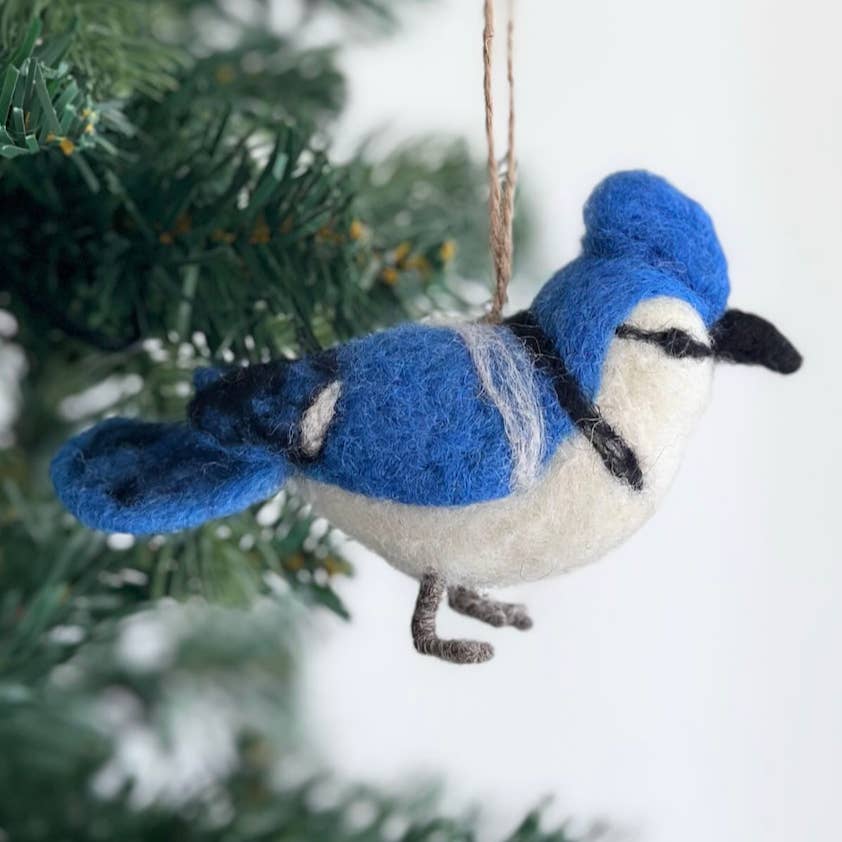 Felt Blue Jay Ornament