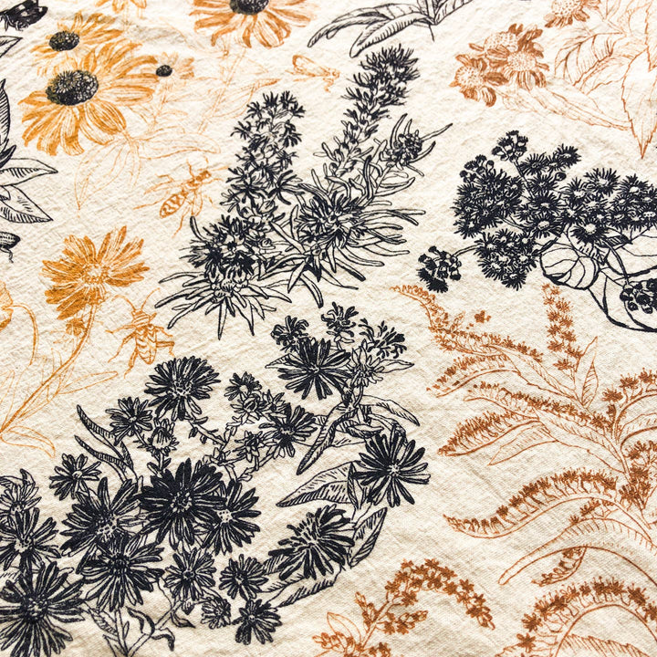 Autumn Wildflowers Tea Towel
