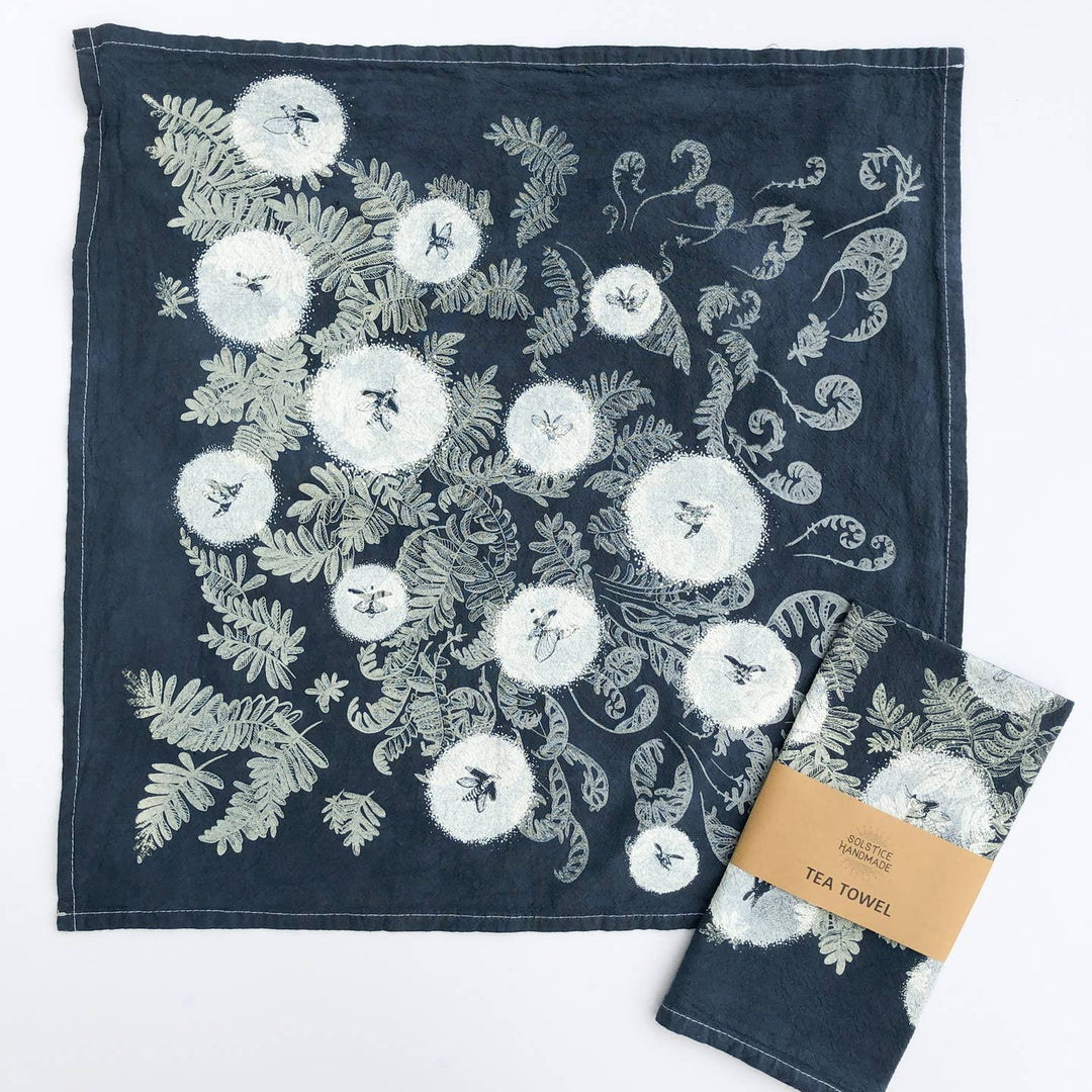 Fireflies and Ferns Tea Towel