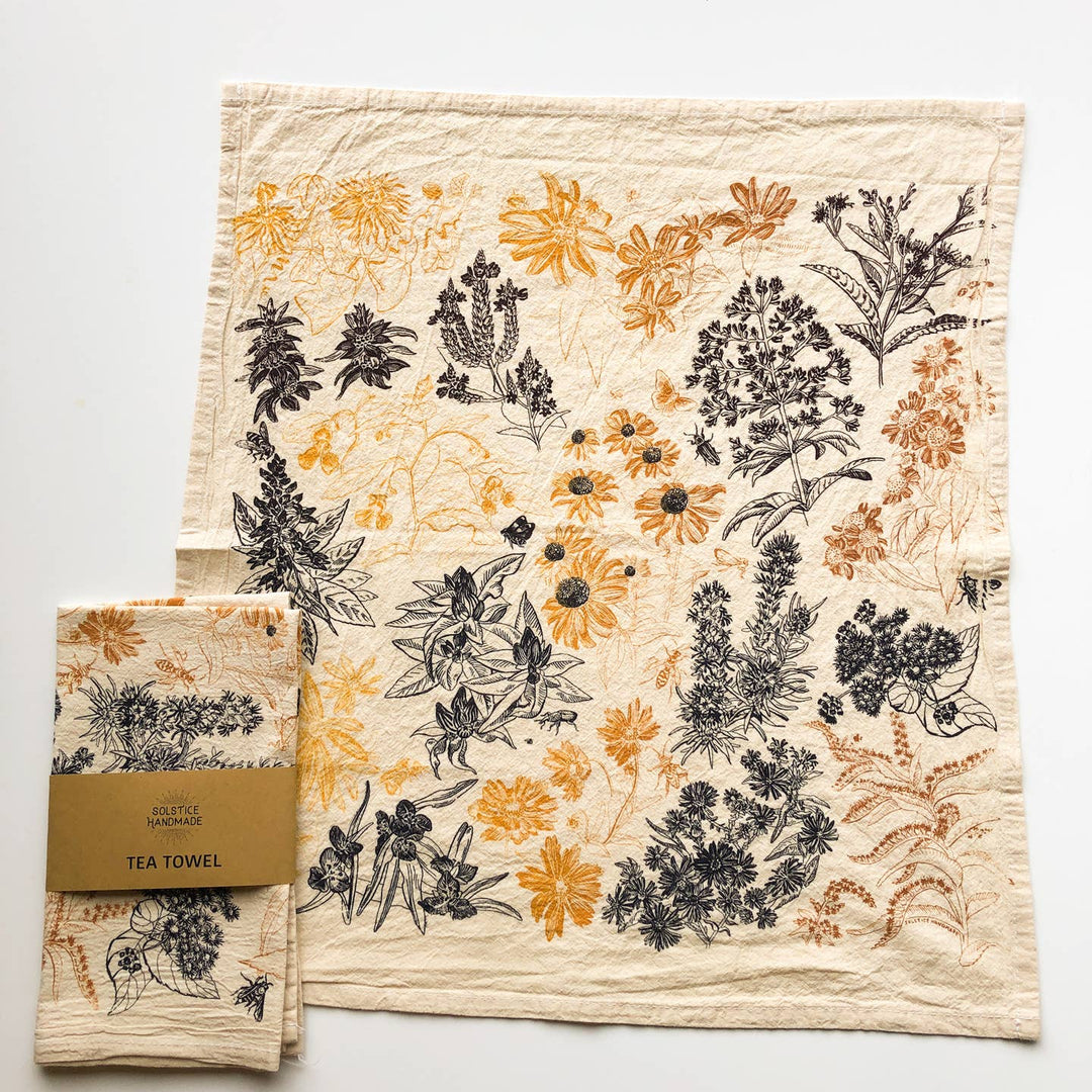 Autumn Wildflowers Tea Towel