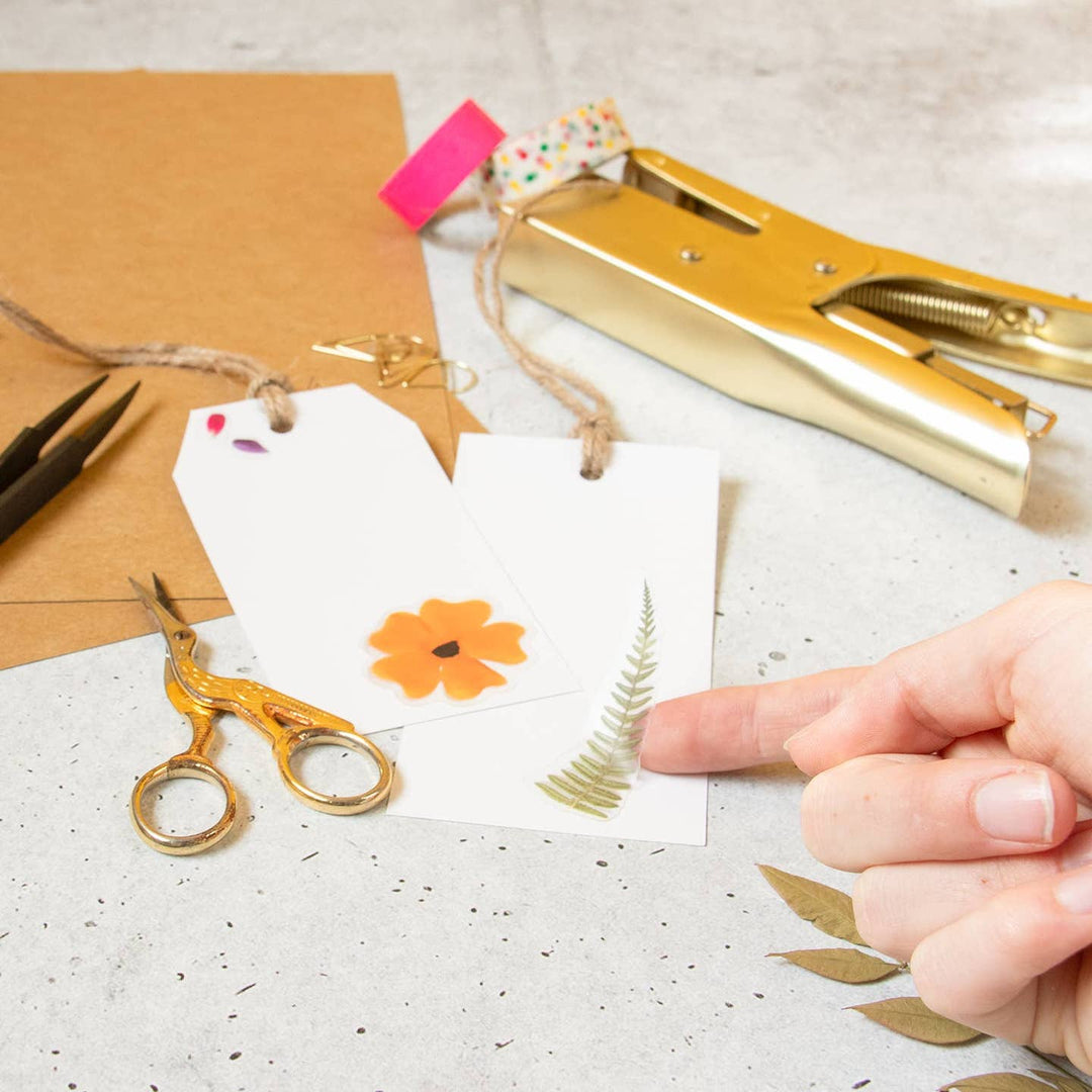 Pressed Flower Stickers, Yellows and Purples