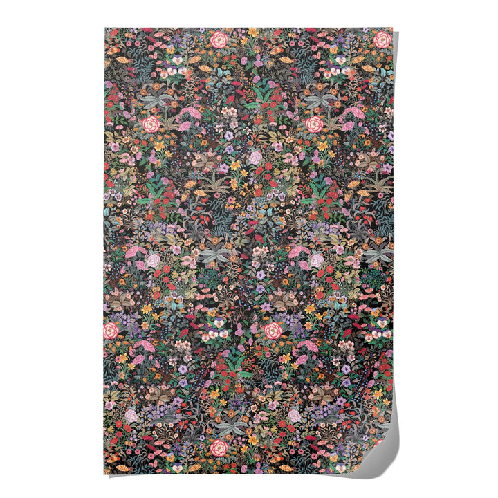 Meadow Black Wrapping Paper