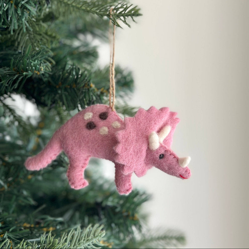 Felt Triceratops Ornament
