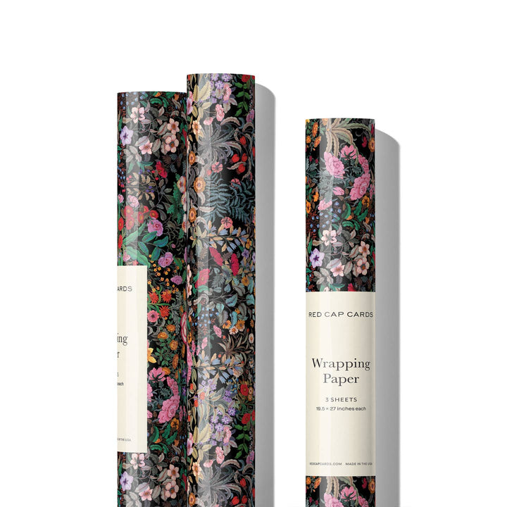 Meadow Black Wrapping Paper