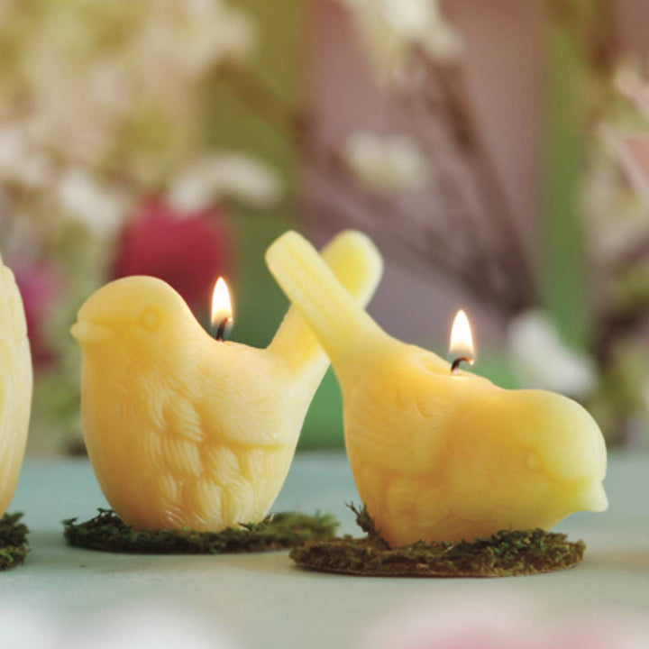 Pecking Bird Beeswax Candle