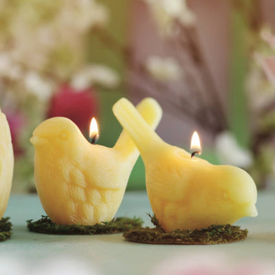 Pecking Bird Beeswax Candle