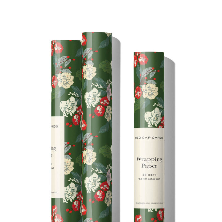 Festive Blooms Holiday Wrapping Paper