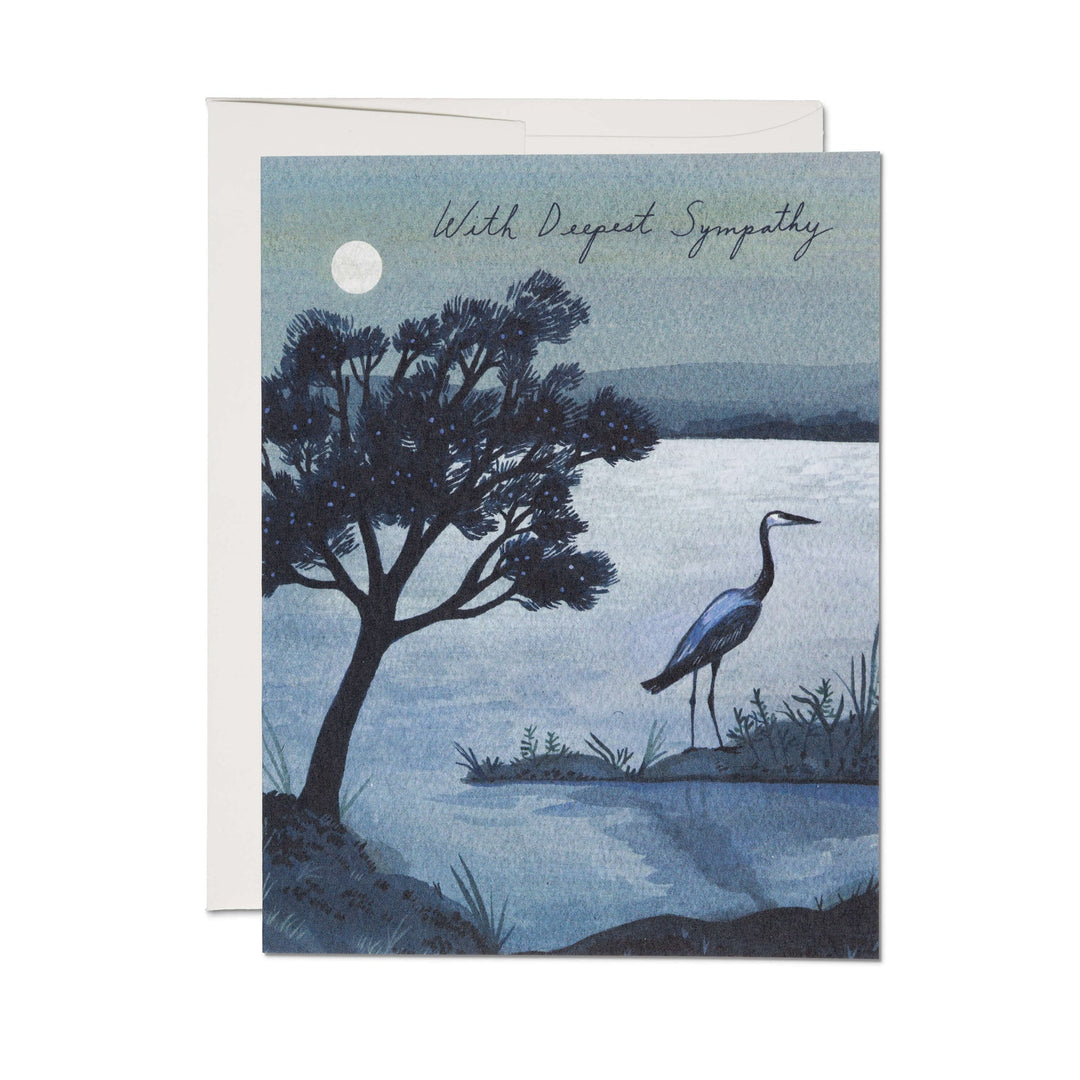 Blue Heron Sympathy Card