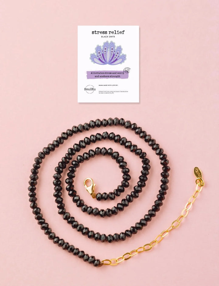 Black Onyx Fully Beaded Necklace