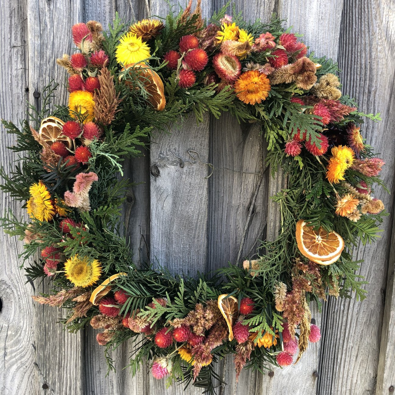 Dried Flower Wreath Workshop December 2, Afternoon