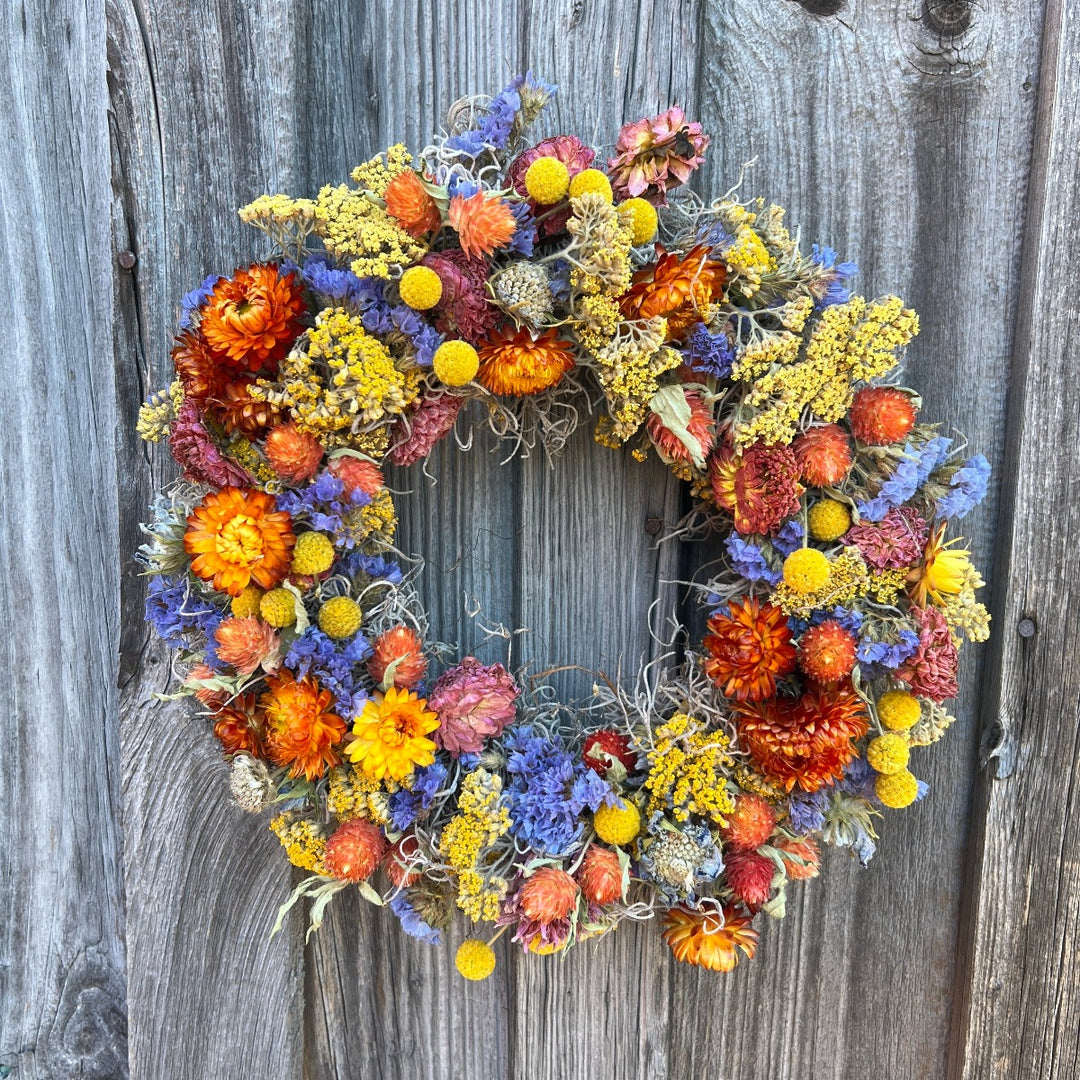 Colorful Dried Flower Everlasting Wreath