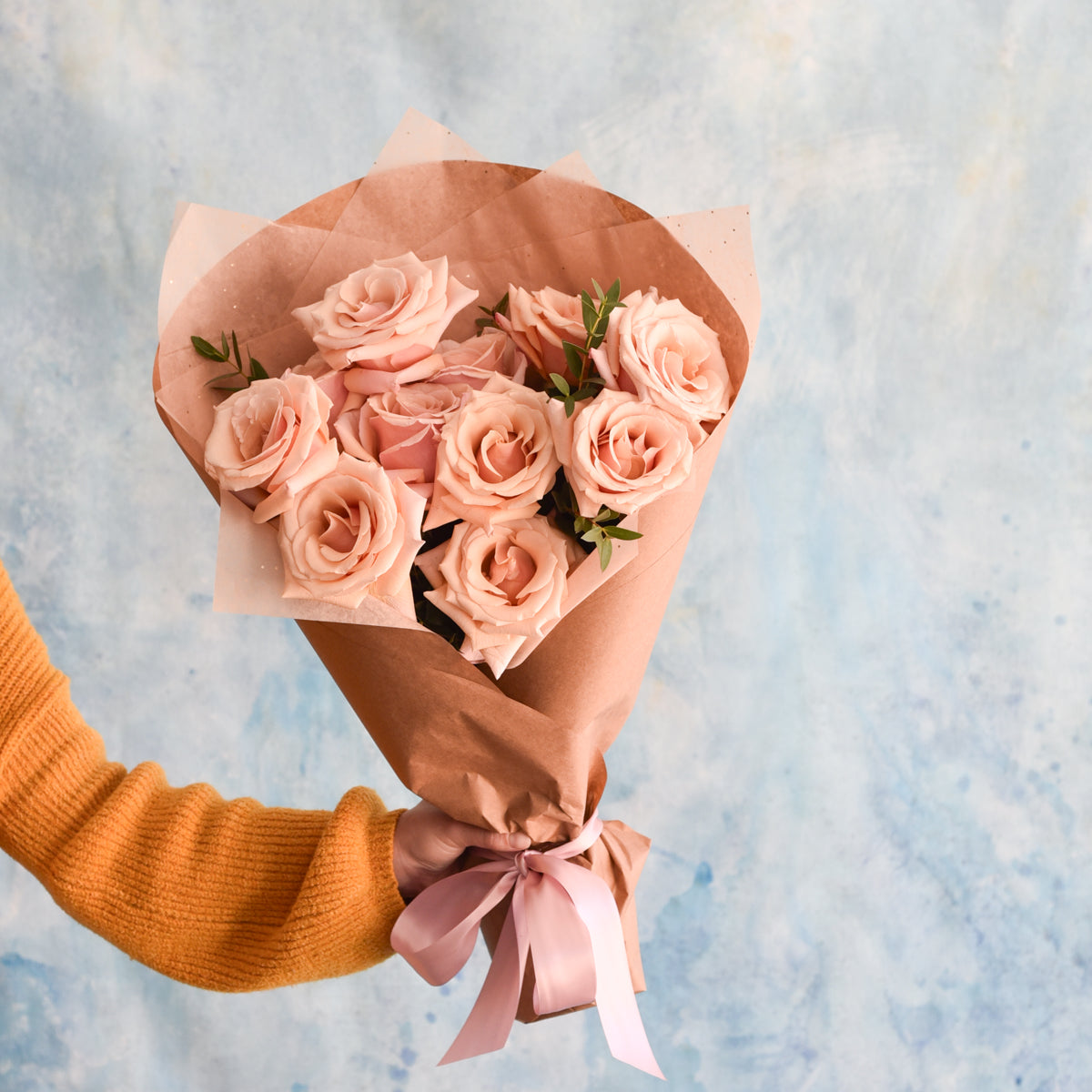 Pink Dozen Roses Wrapped