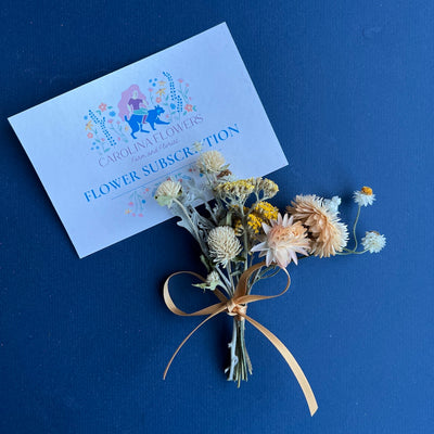 Flower Subscription Gift Certificate and Dried Flower Bouquet