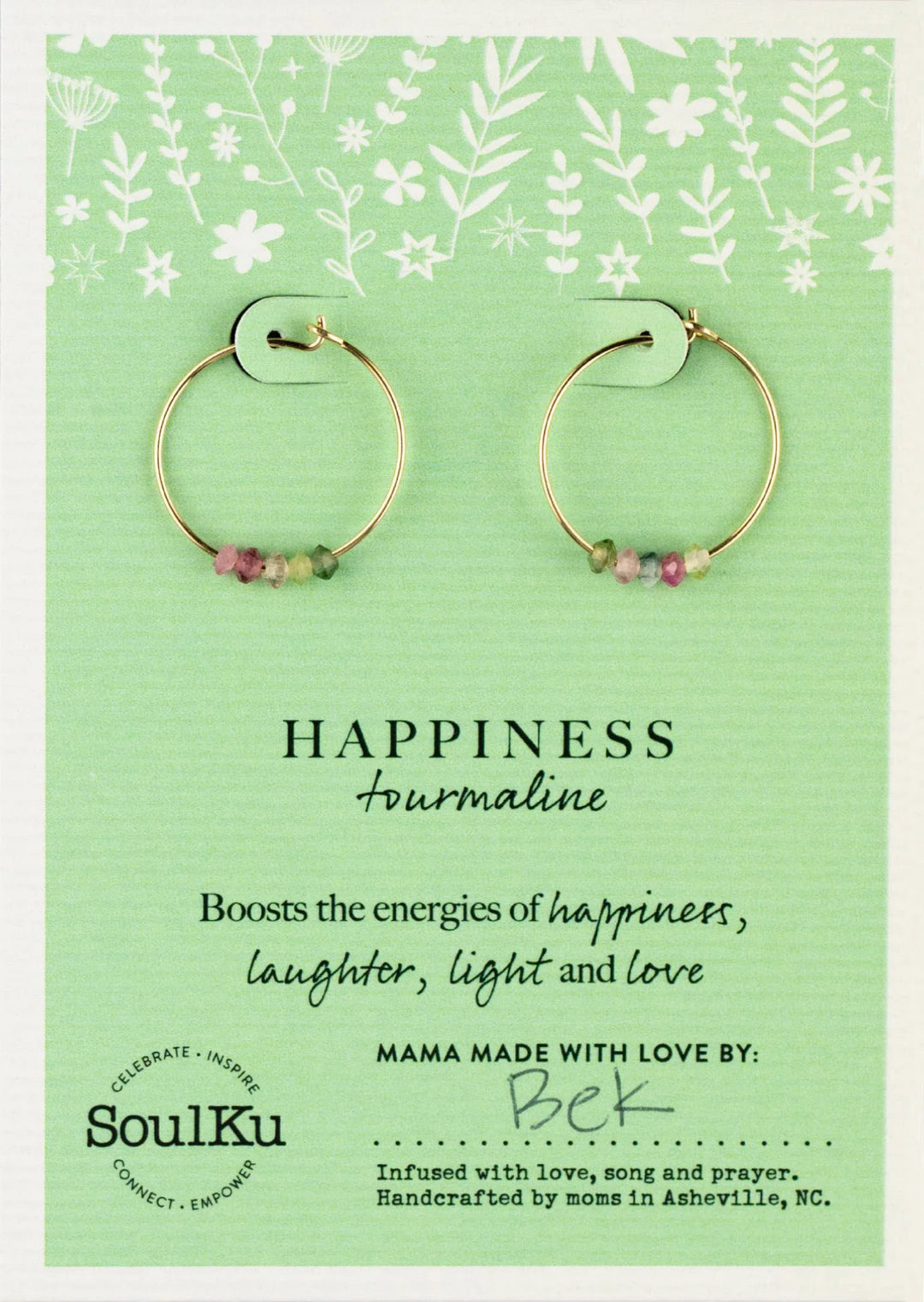 Rainbow Tourmaline Hoop Earrings