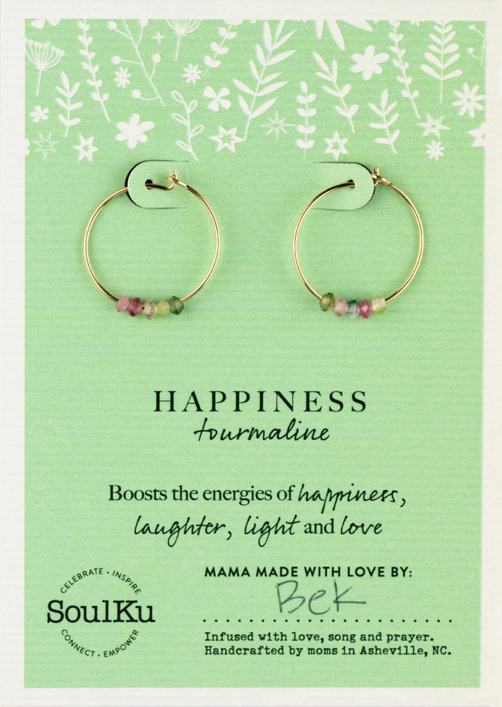 Rainbow Tourmaline Hoop Earrings