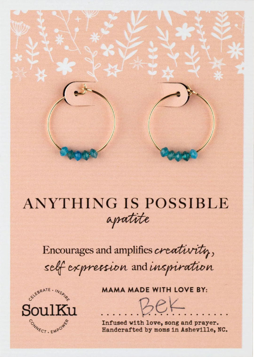 Apatite Gold Hoop Earrings