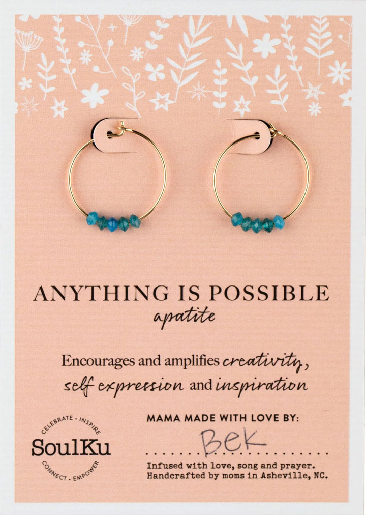 Apatite Gold Hoop Earrings