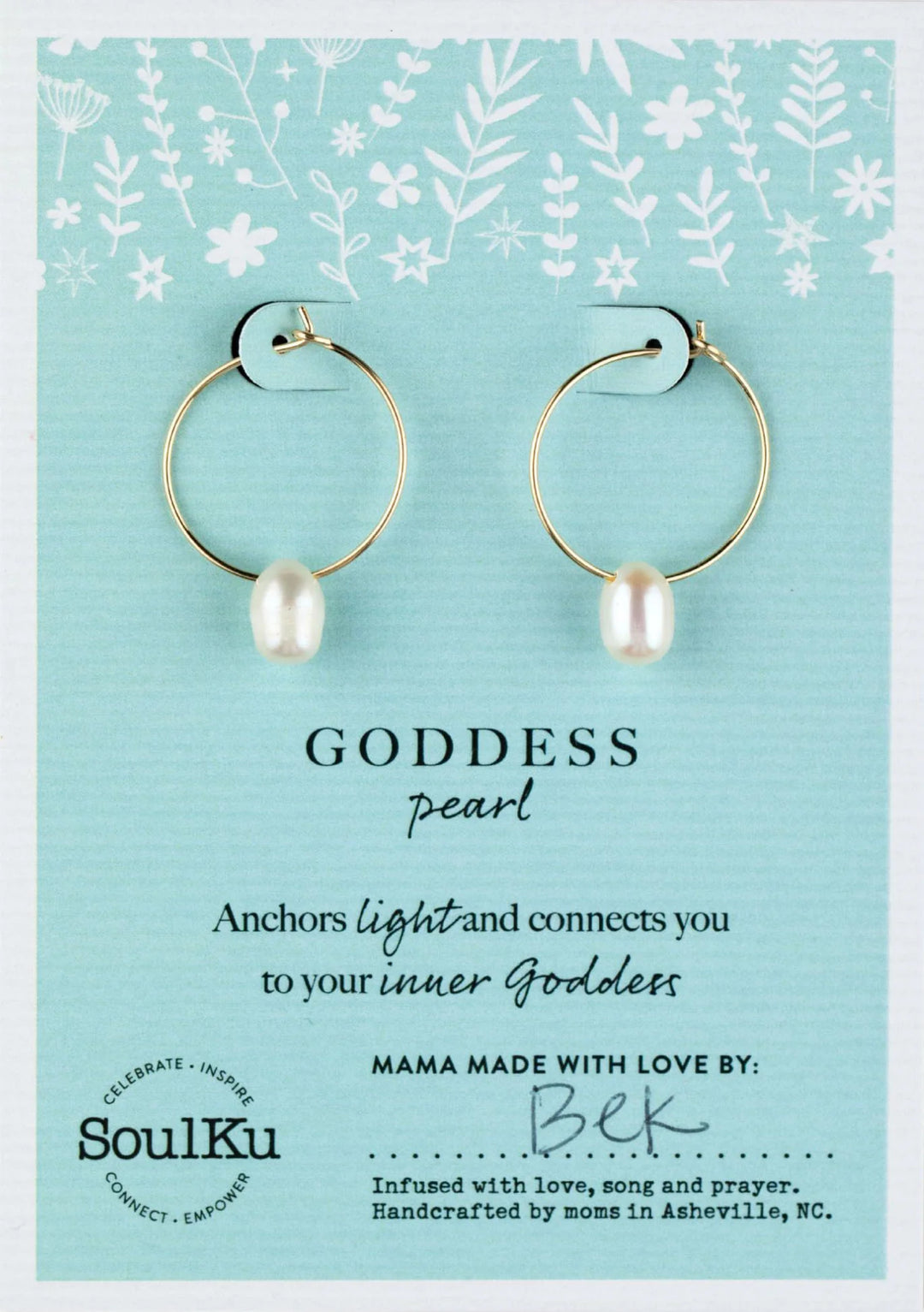 Pearl Gold Hoop Earrings