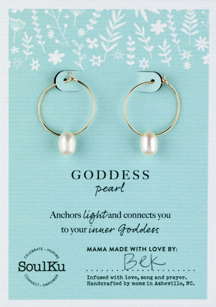 Pearl Gold Hoop Earrings