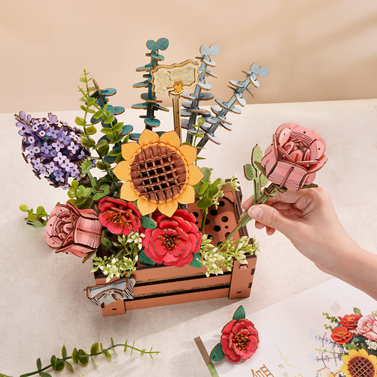 3-D Wooden Bloom Box Puzzle – Carolina Flowers