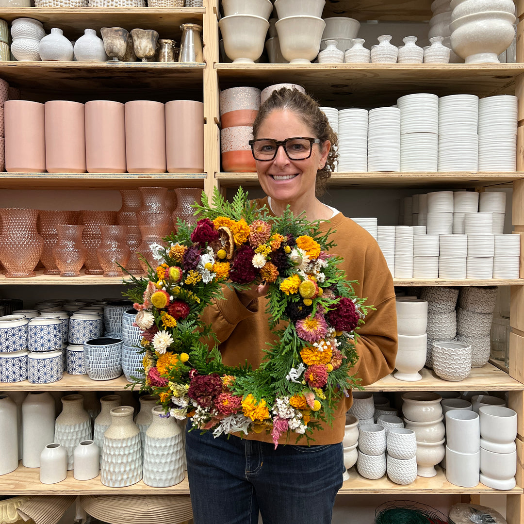 Dried Flower Wreath Workshop January 16, Morning