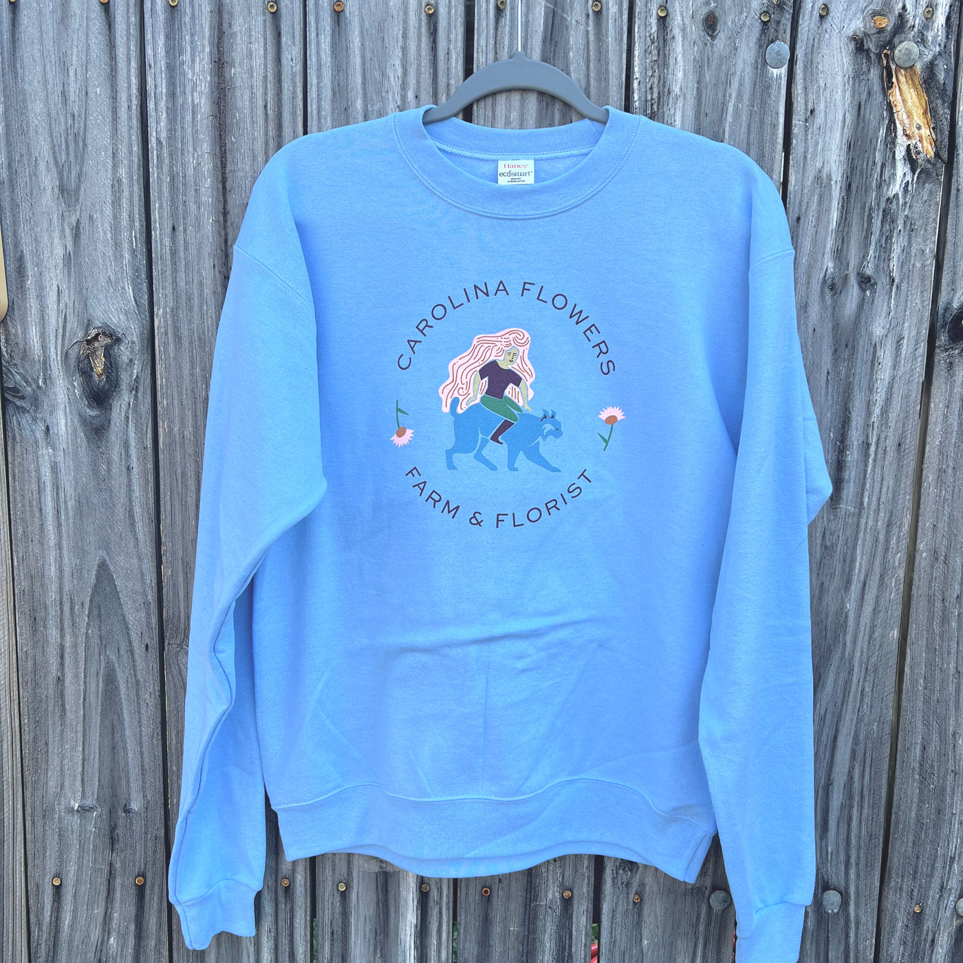 Round Logo Sweatshirt, Light Blue