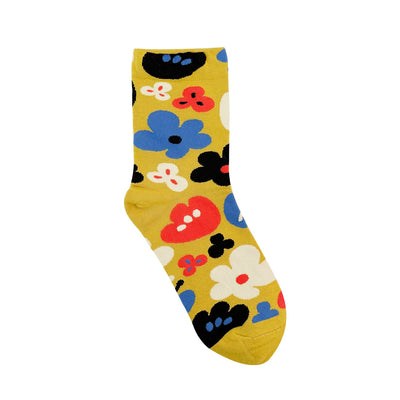 Women's Crew Flower Fleur Socks