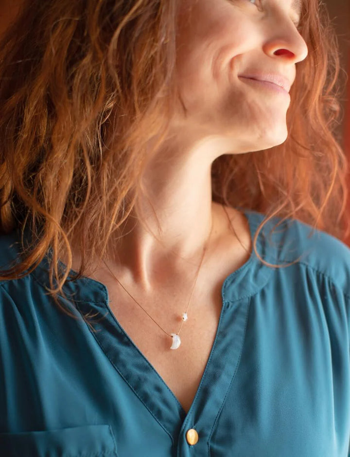 To the Moon Moonstone Necklace