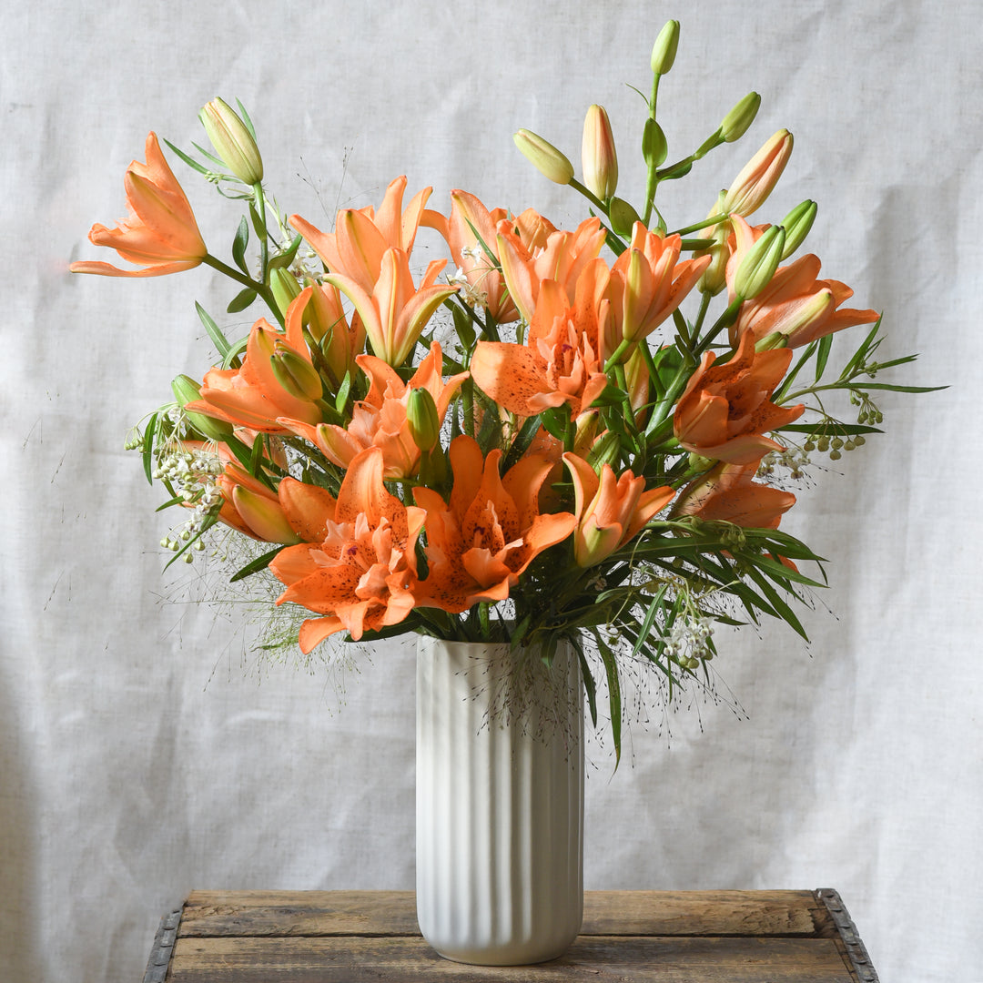 Orange Double Lily Vase Arrangement