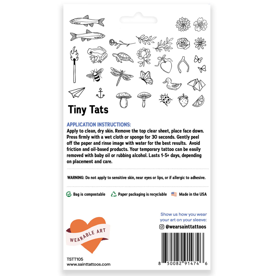 Tiny Tats Temporary Tattoo Sheet