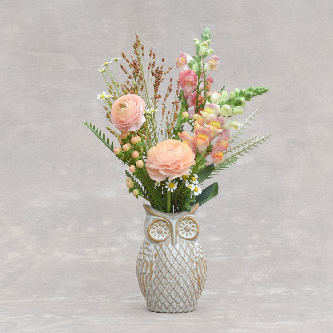 Thanksgiving Owl Vase Arrangement