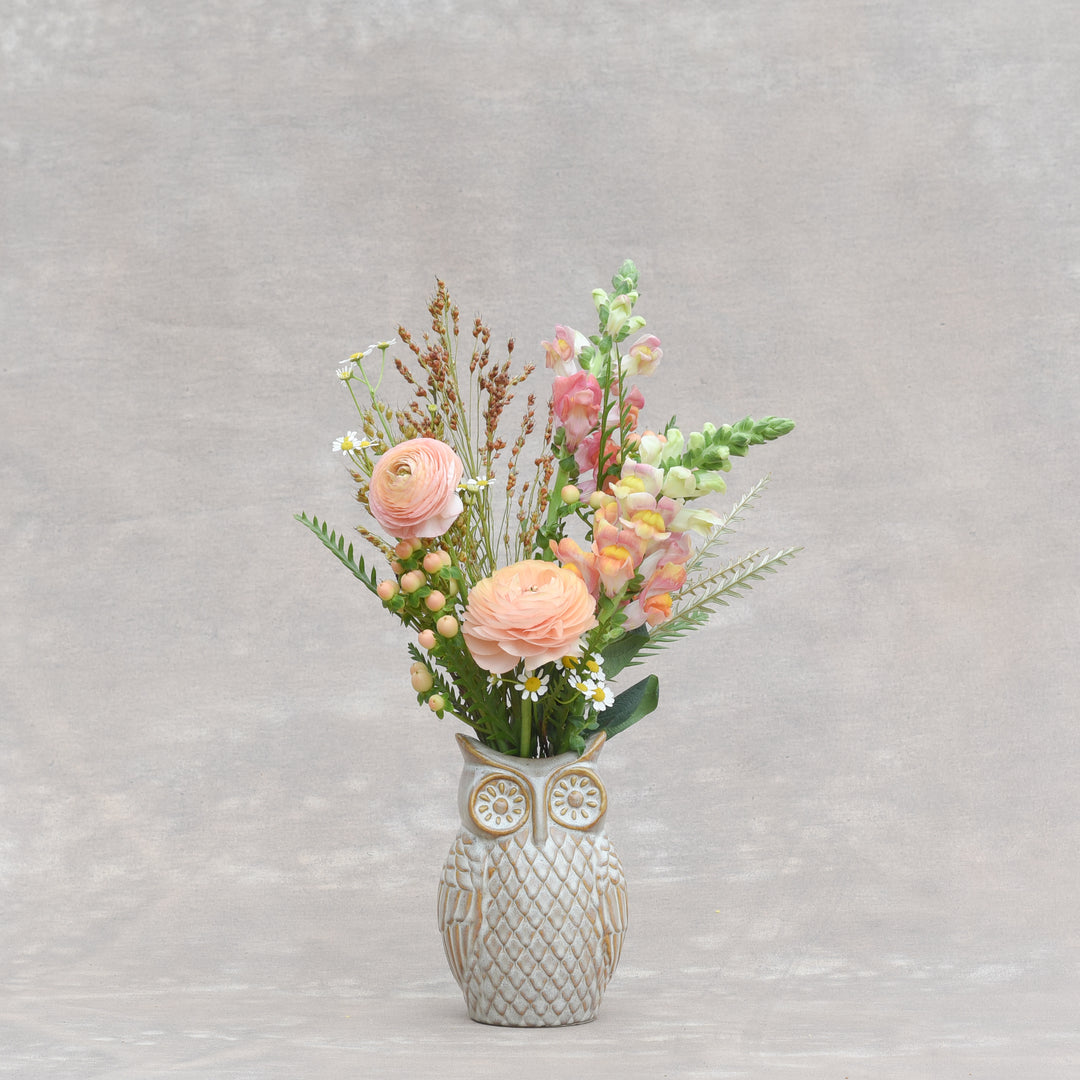 Thanksgiving Owl Vase Arrangement