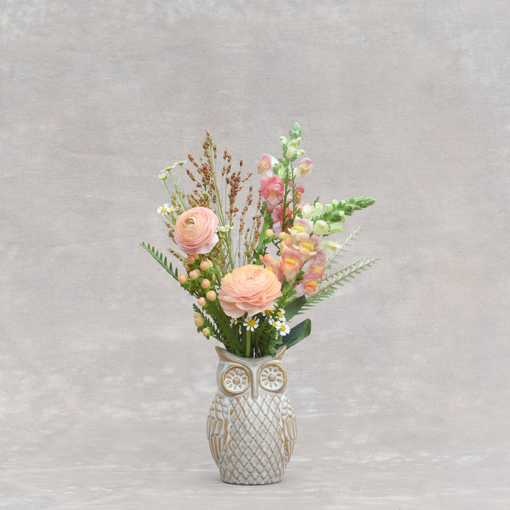 Thanksgiving Owl Vase Arrangement