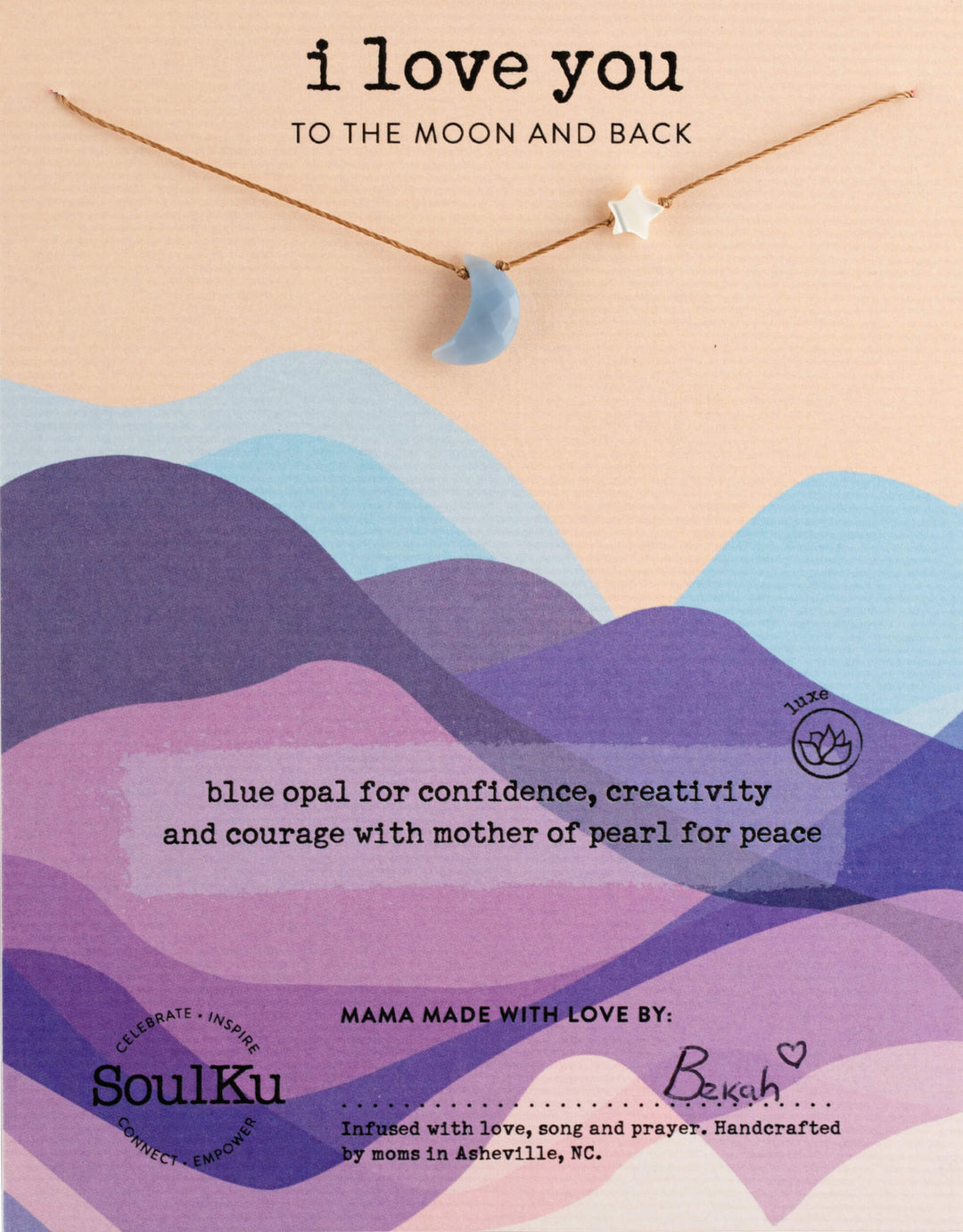 To the Moon Blue Opal Necklace