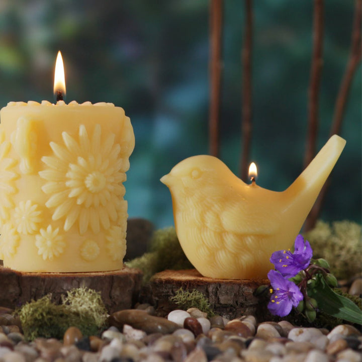 Upright Bird Beeswax Candle