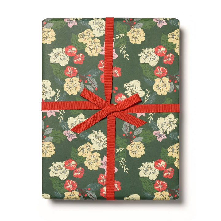 Festive Blooms Holiday Wrapping Paper
