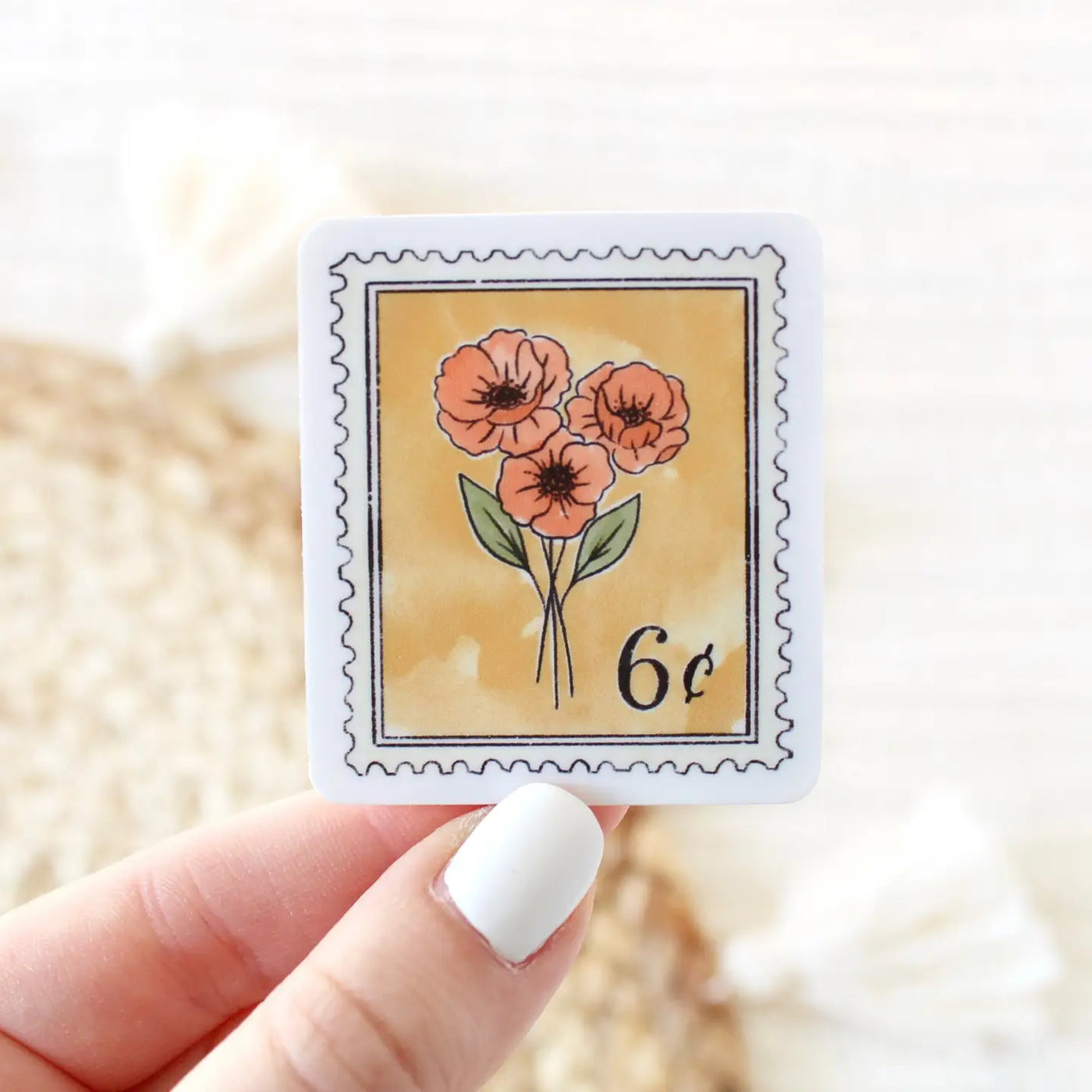 Yellow Floral Stamp Sticker