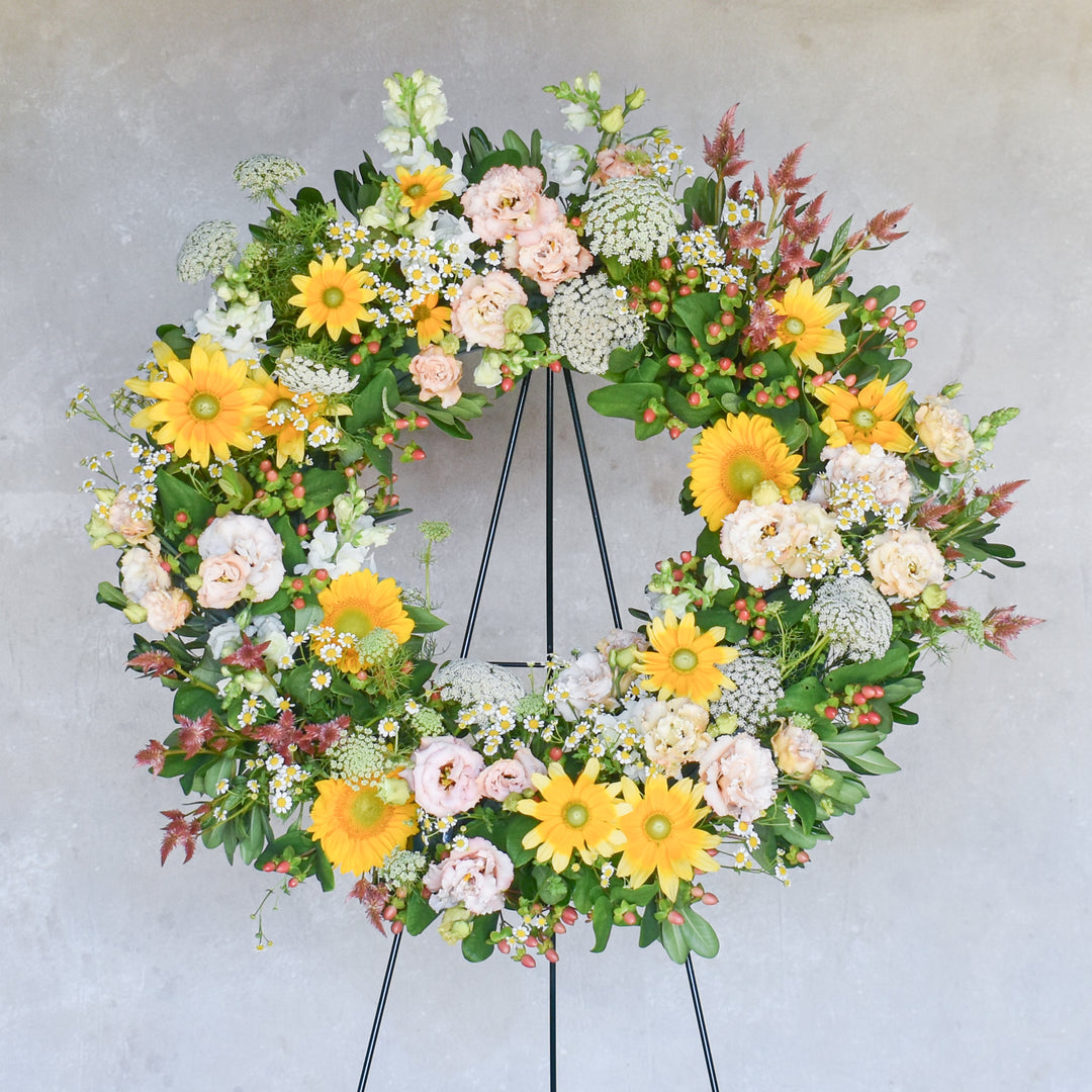 Fresh Floral Wreath in Custom Colors
