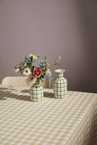 Short Green Windowpane Maddy Vase