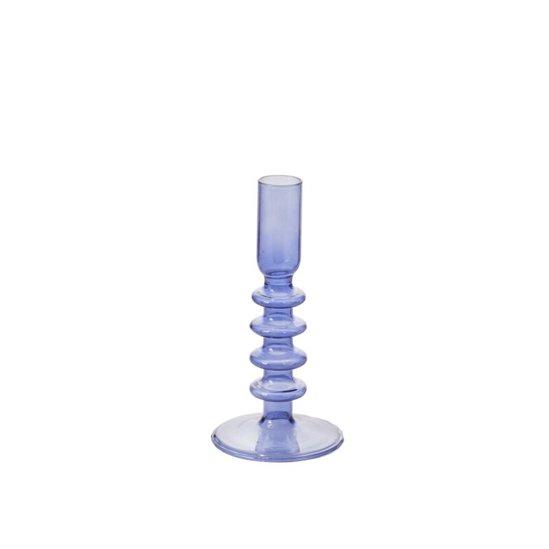 Blue Glass Candle Holder