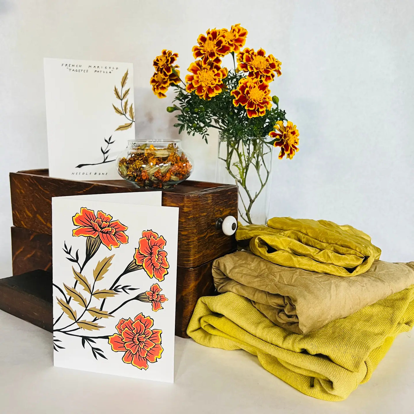 French Marigold Greeting Card