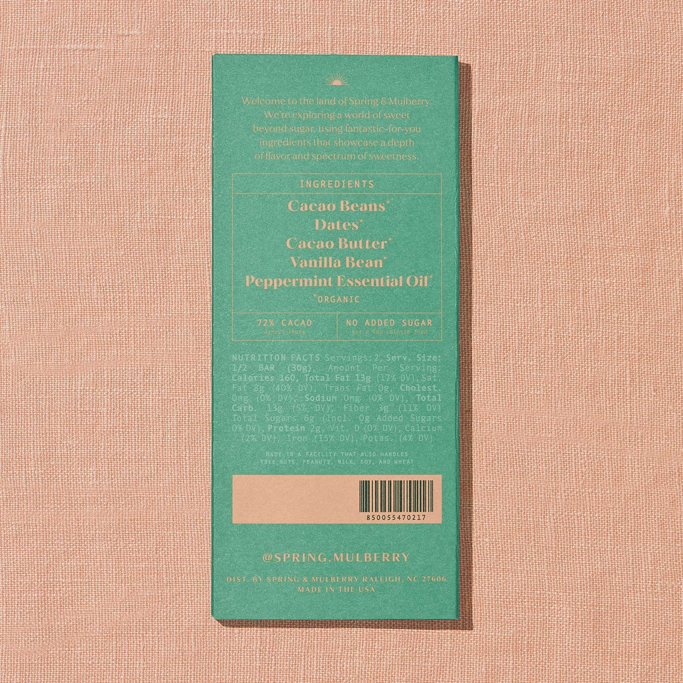 Mint Leaf Dark Chocolate Bar