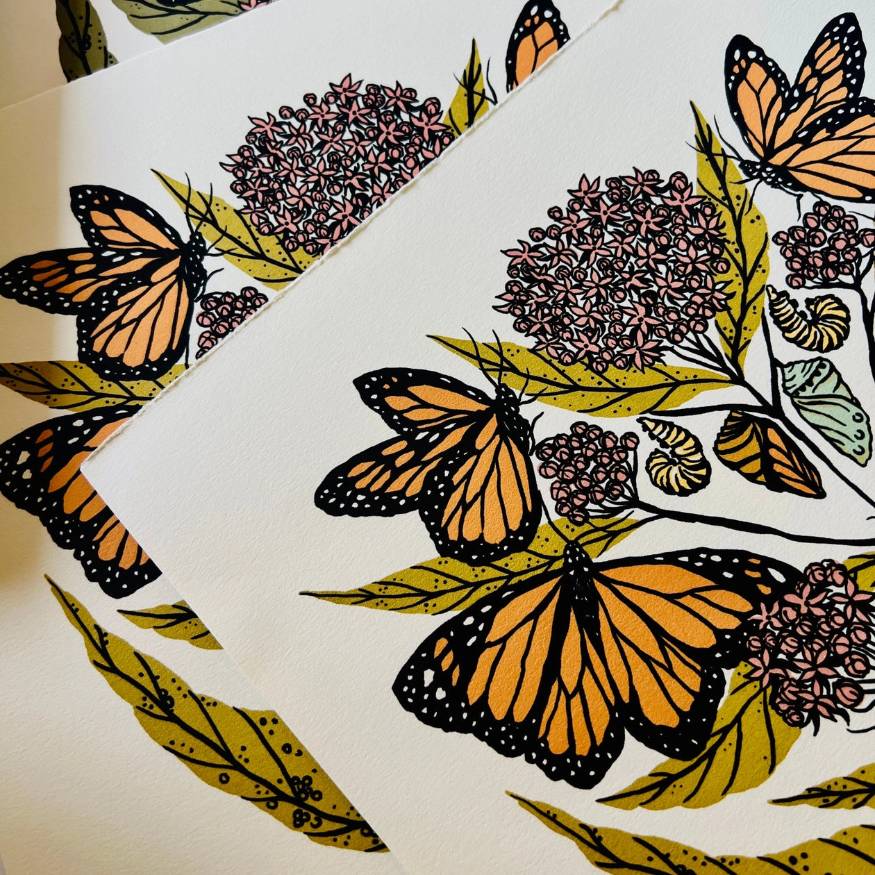 Monarch & Milkweed Art Print