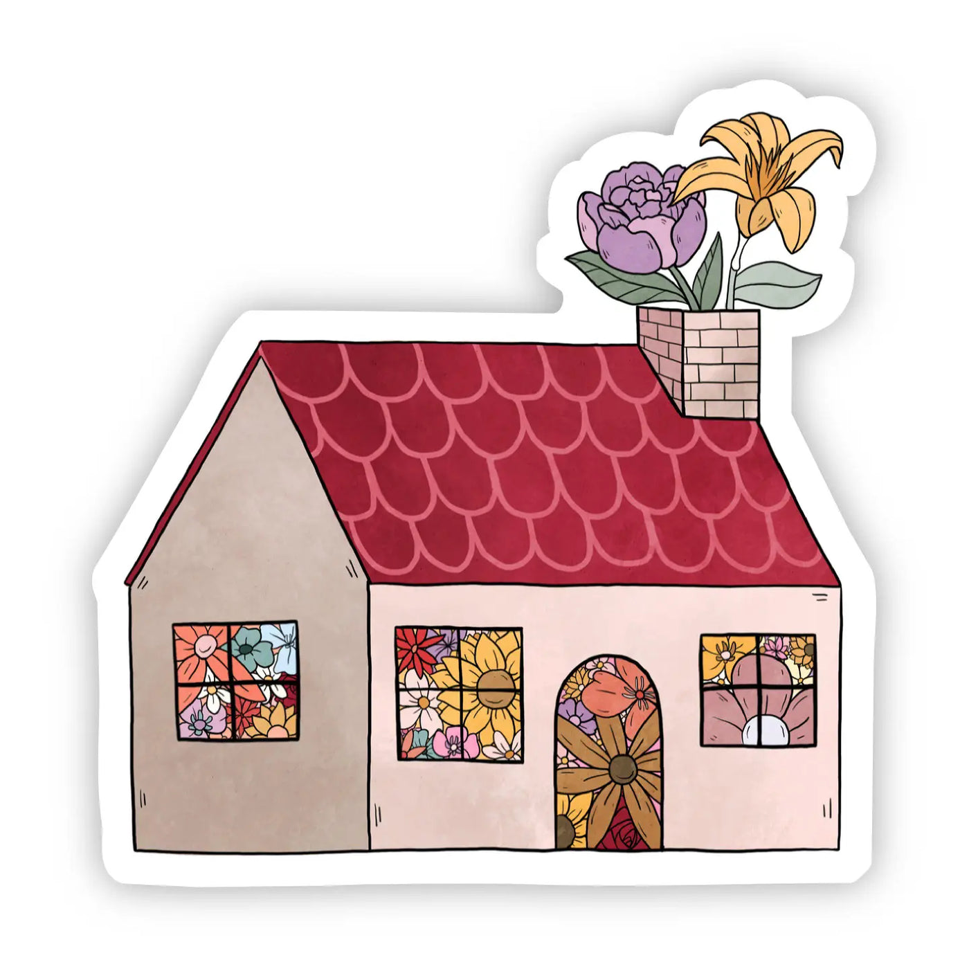 Flower House Sticker