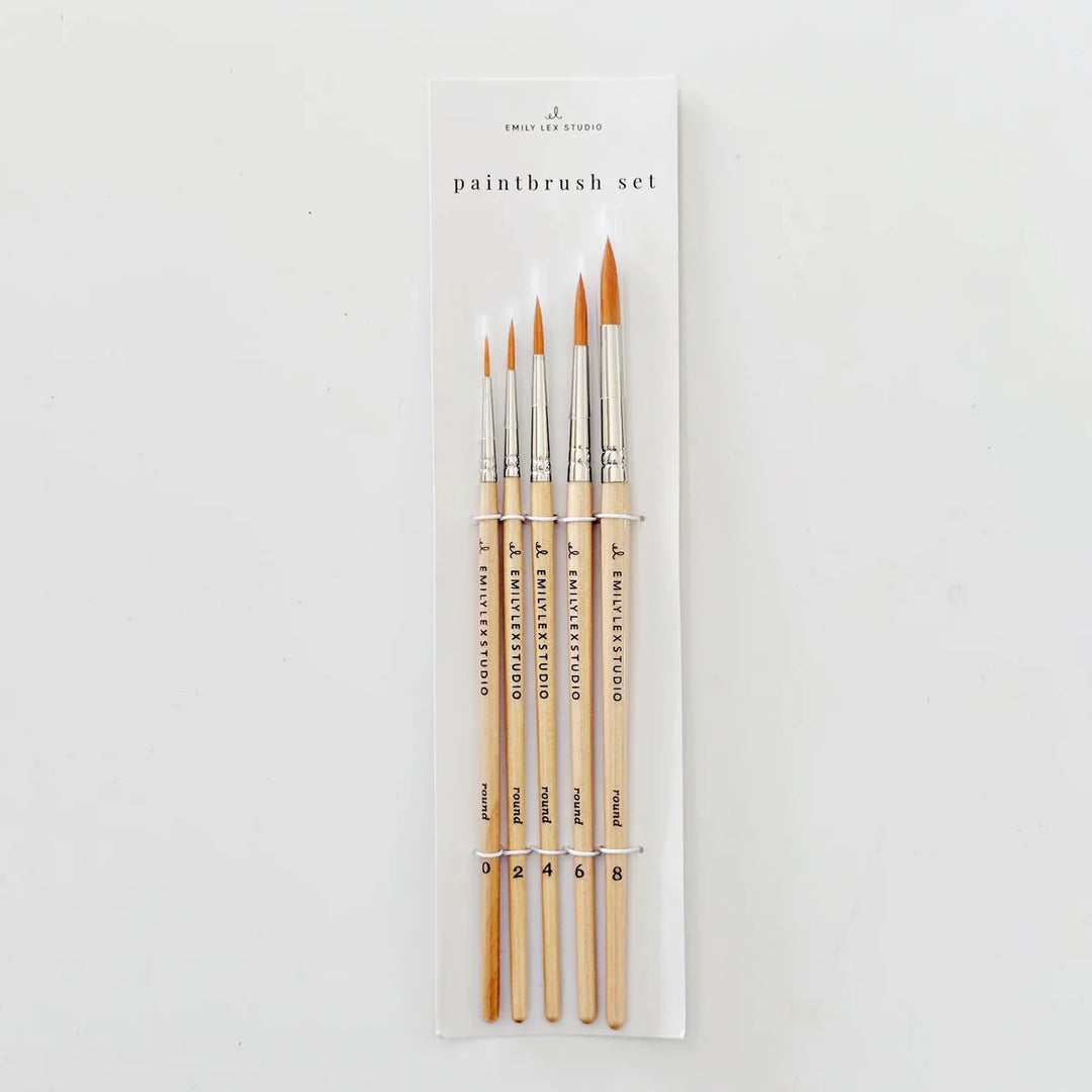 Wood Paintbrush Set of 5
