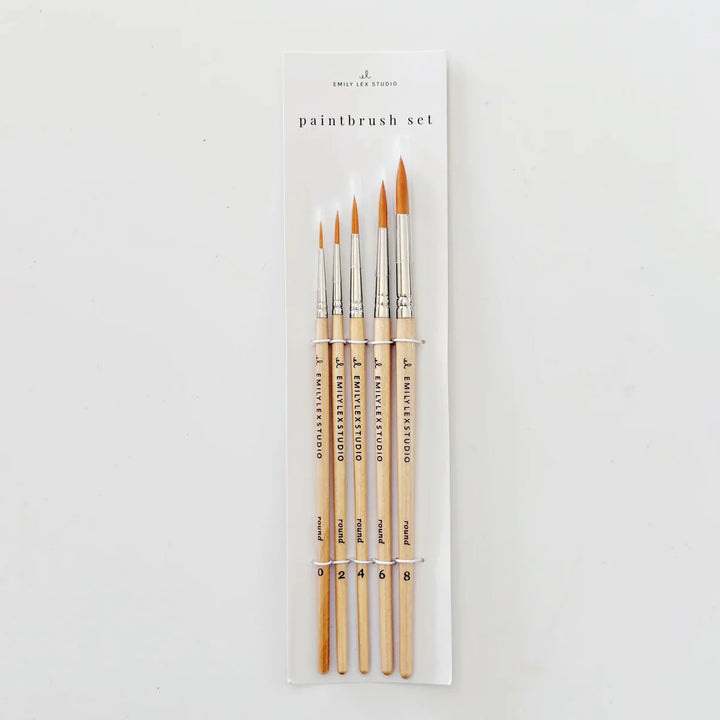 Wood Paintbrush Set of 5