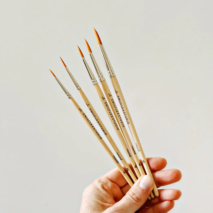Wood Paintbrush Set of 5