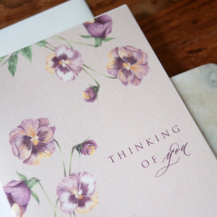 Thinking of You Pansies Card