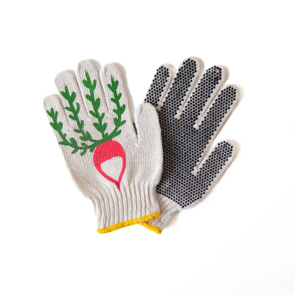 radish gardening gloves Screen-Printed Gardening Gloves – Carolina Flowers